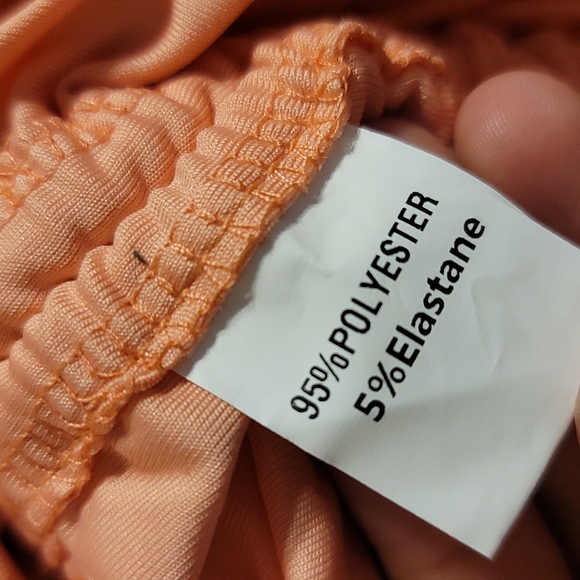 ❤️Peach Criss Cross Wrap Ruched Drawstring Mini Dress☆ - Picture 3 of 3